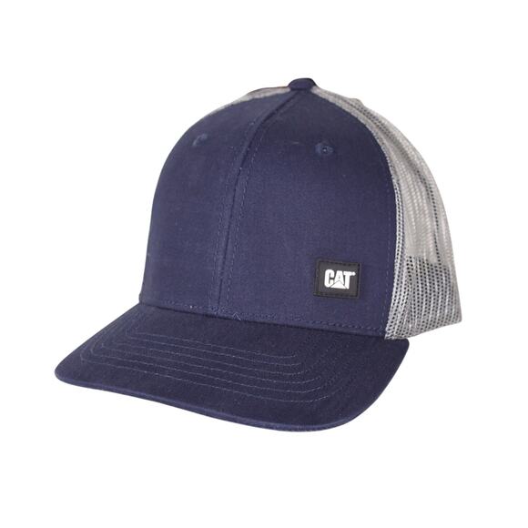 Caterpillar Men's Trucker Hat with Mesh Back - One Size - Faded Navy Blue - NWT - Picture 1 of 2